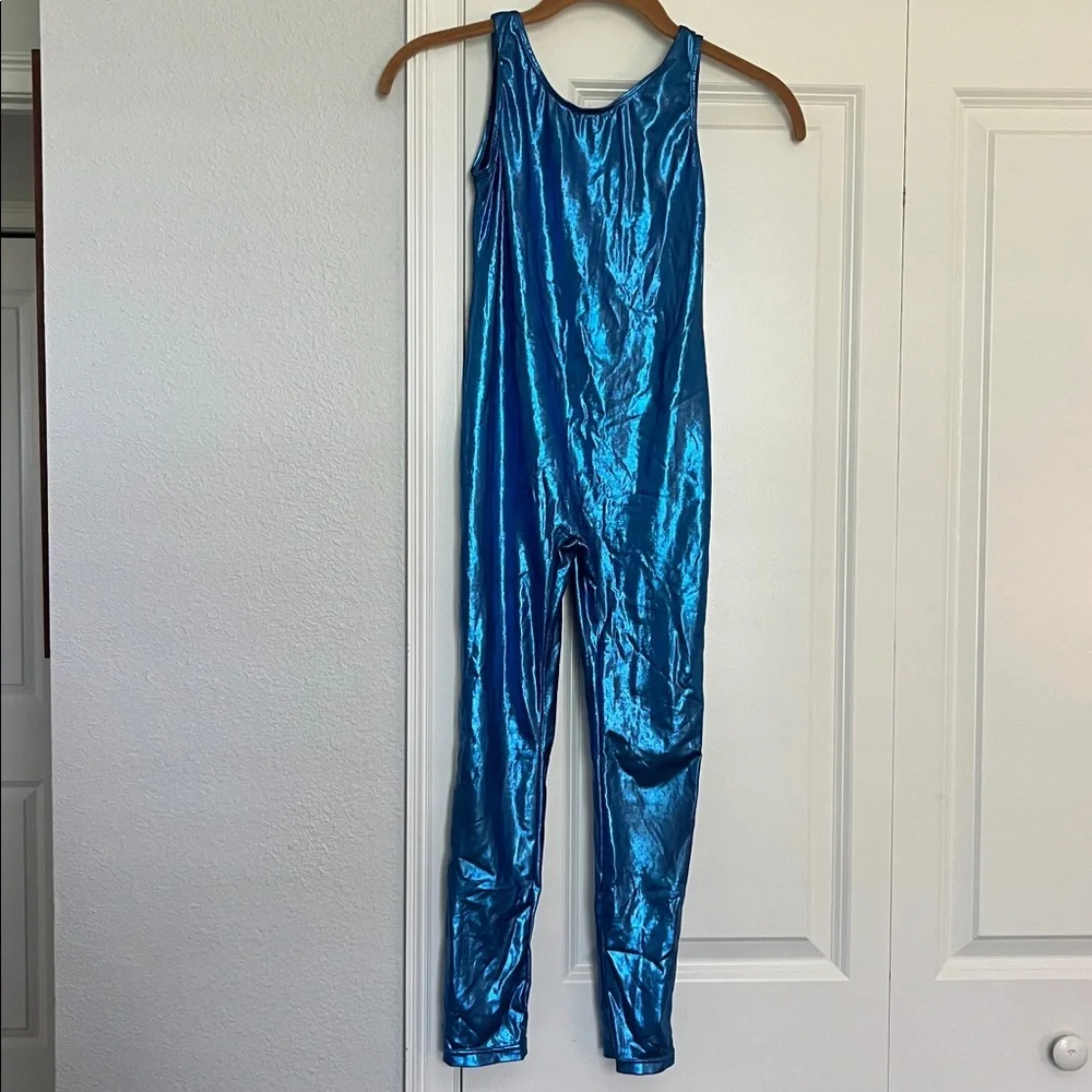 Shiny Blue Jumpsuit for Kids size xl perfect for Barbie costume from Toy Story